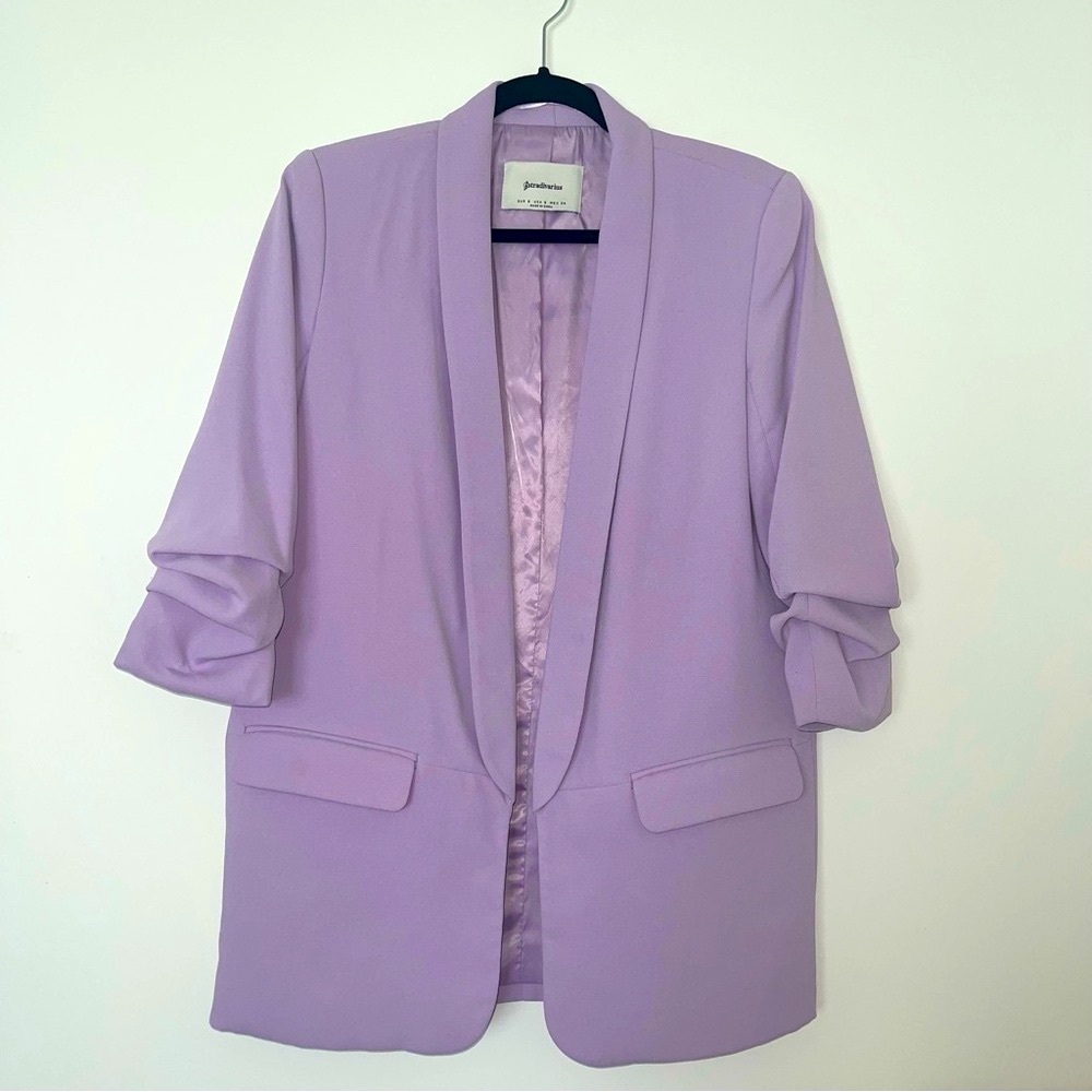 STRADIVARIUS Lavender Open-Front Blazer Jacket